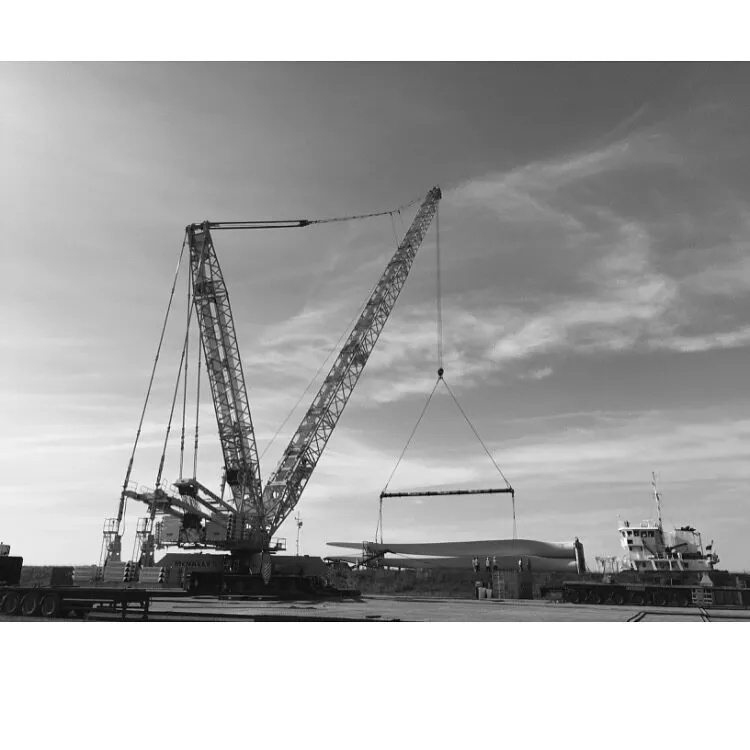 Archive photograph of a crane working from a barge
