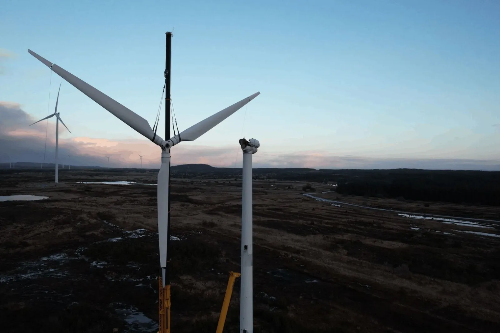 McNally’s crane dismantling a turbine at Bellacorick wind farm, Co. Mayo