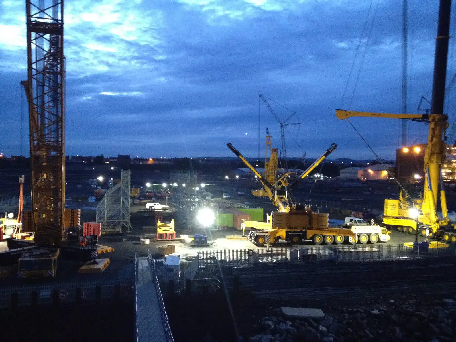 The Methil site lit up for a night shift